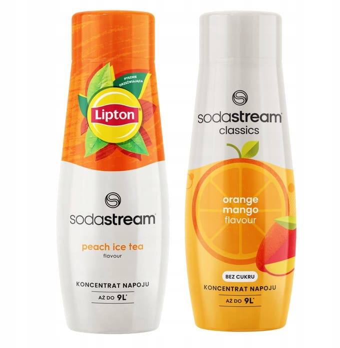 SodaStream - Limonadesiropen - Lipton Peach en Orange Mango Zero - 2 stuks