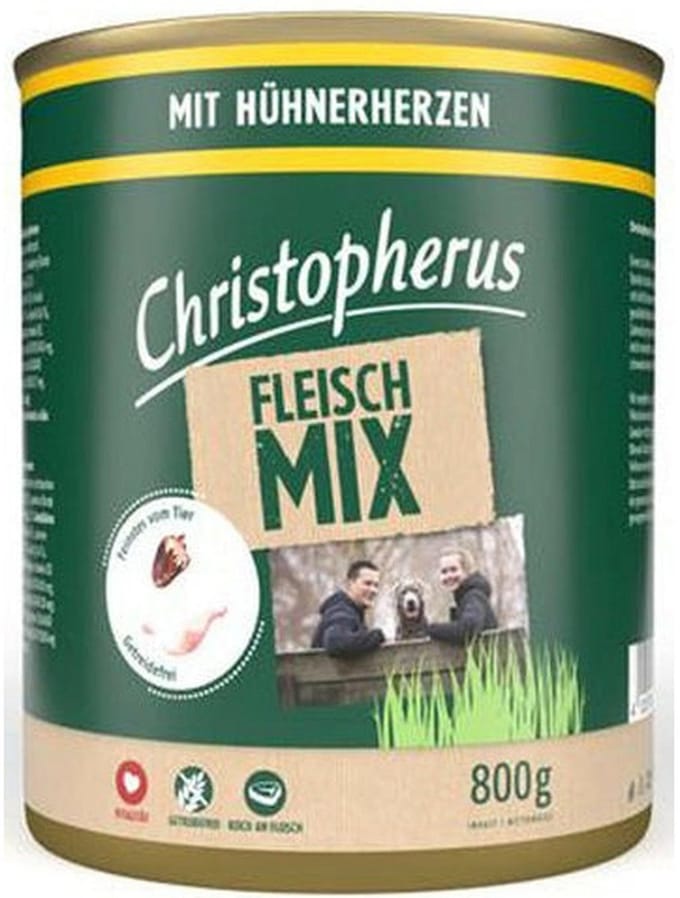 Christopherus vleesmix 6x800g - kippenhartjes