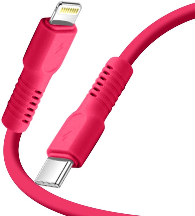 Forever, USB-C naar Lightning Kabel 27W - 2.4A Data & Opladen - 1.8m, Roze