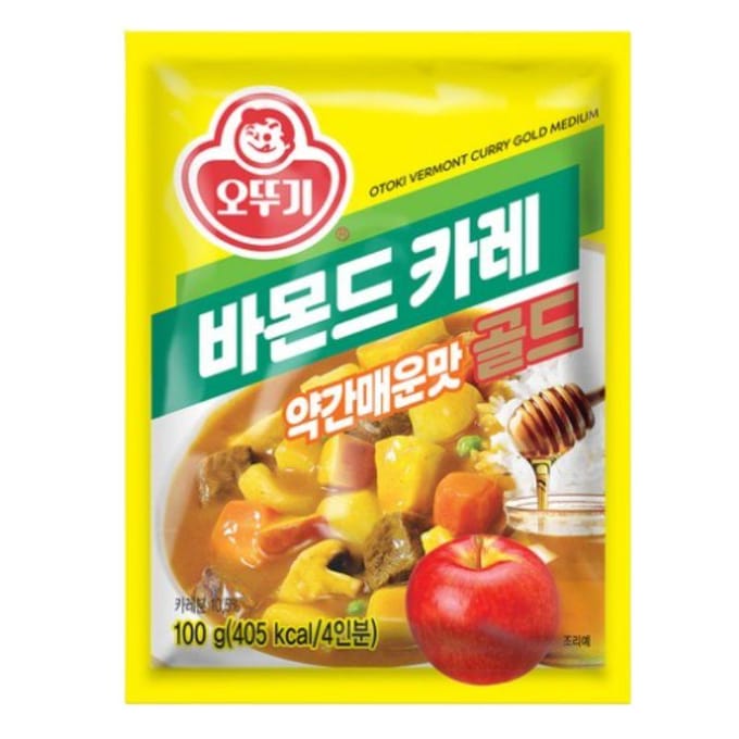 Otoki Vermont Curry Gold Mild Pittige Smaak Koreaanse Currypoeder 100g, 1 stuk/3 stuks 3ea blue