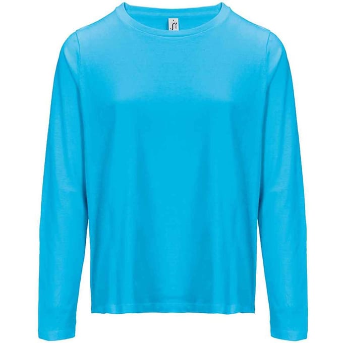 SOLS Dames/Dames Monarch T-shirt met lange mouwen (Aqua)