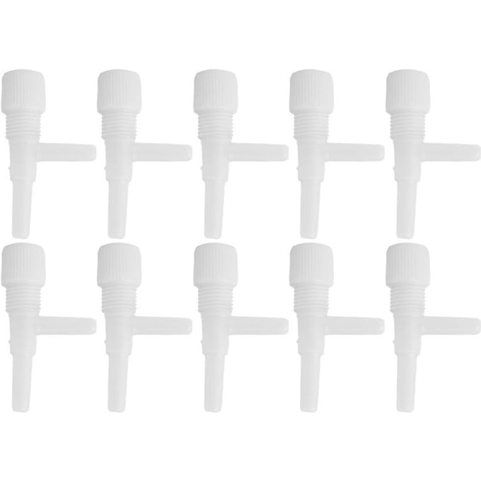 10 stuks Plastic Aquarium Vissenkom 3-weg Luchtpomp Regelventielen (Wit) White white
