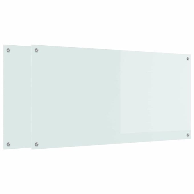 vidaXL - Keukenachterwand - 2 - st - Wit - 120 - x - 60 - cm - gehard - glas