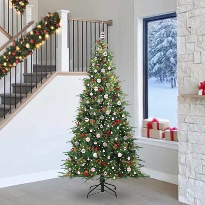 vidaXL Kunstmatige Inklapbare Kerstboom Groen 240 cm PE en PVC