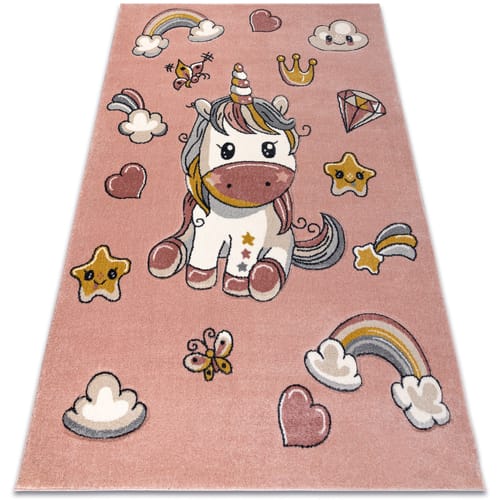 Kleden Rugsx KIDDO tapijt 6110 rozekleuring / wit, Yksisarvinen 140x190 cm