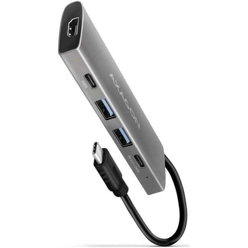 AXAGON HMC-5G2 2x USB-A + 2x USB-C + HDMI, USB-C 3.2 Gen 2 10Gbps hub, PD 60W, 13cm USB-C cable *USBCM *USBCF *HDMIF *USBAF