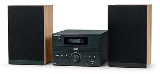 Micro Bluetooth Radio CD MP3 met DAB+ Zwart en Hout