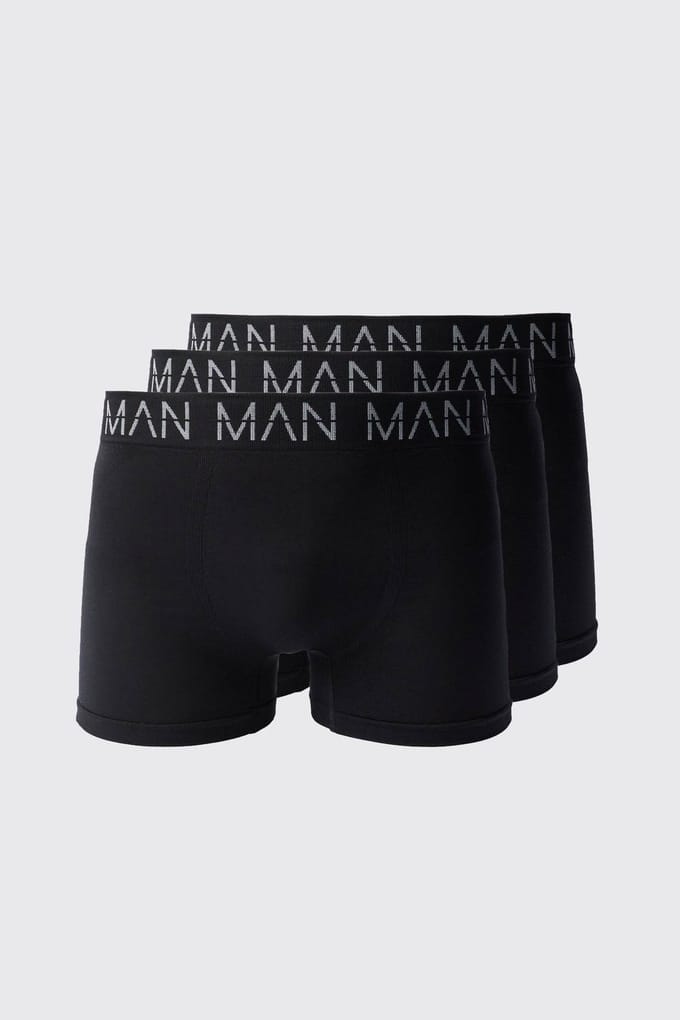 Men's Active Naadloze Boxer 3-Pack | Black | Size Medium