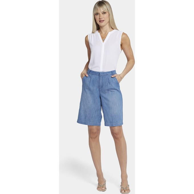 Ontspannen Denim Bermuda Shorts Met Hoge Taille