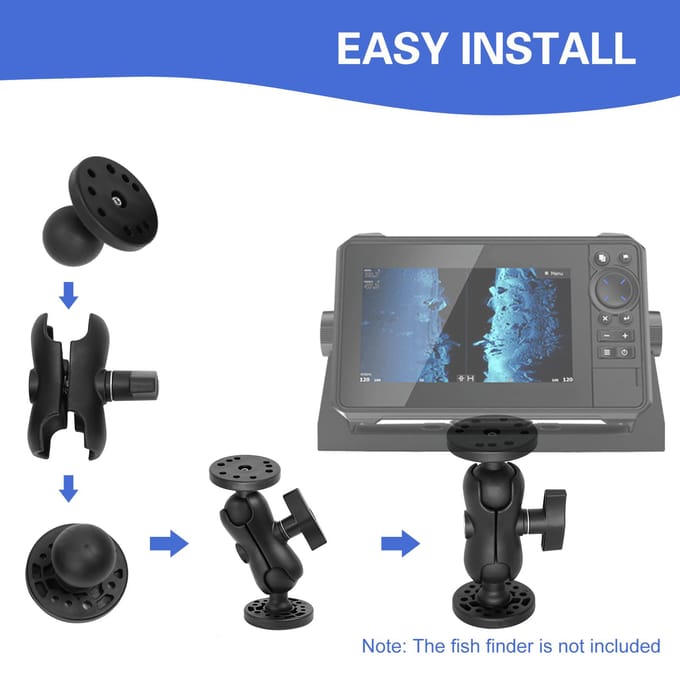 Universele kajakhouder Fishfinder Mount Boot roterende beugel Kajakken Supporter montageplaat gray