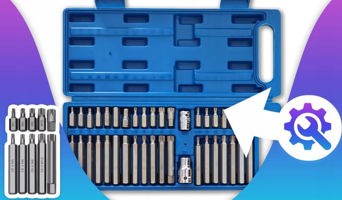 Sterke Set Inbussleutels Torx Spline Sleutels Bit Sleutels Bits Tips 40 St.