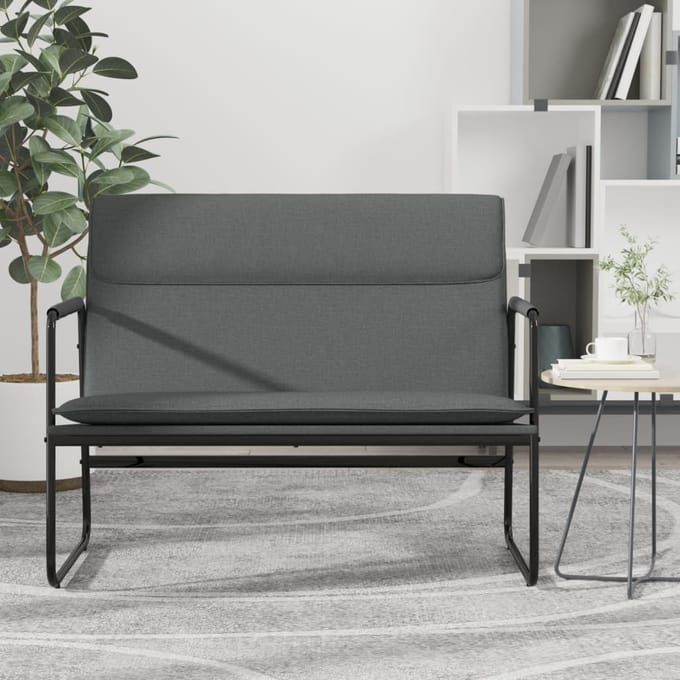 vidaXL - Bankje - 100x64x80 - cm - stof - donkergrijs