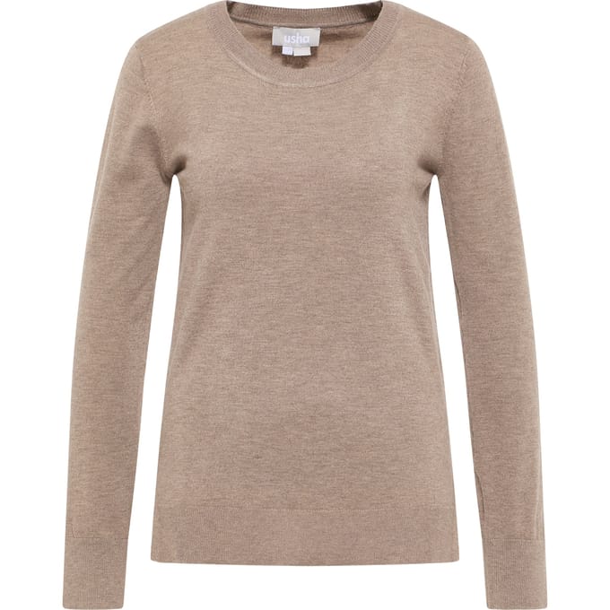 usha trui met ronde hals Dames taupe