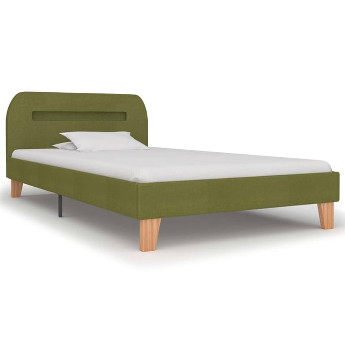 vidaXL - Bedframe - met - LED - stof - groen - 90x200 - cm