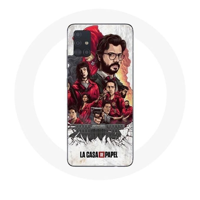 Coque - MANIACASE - Samsung Galaxy A71 - La Casa De Papel - Souple - Art - Blanc