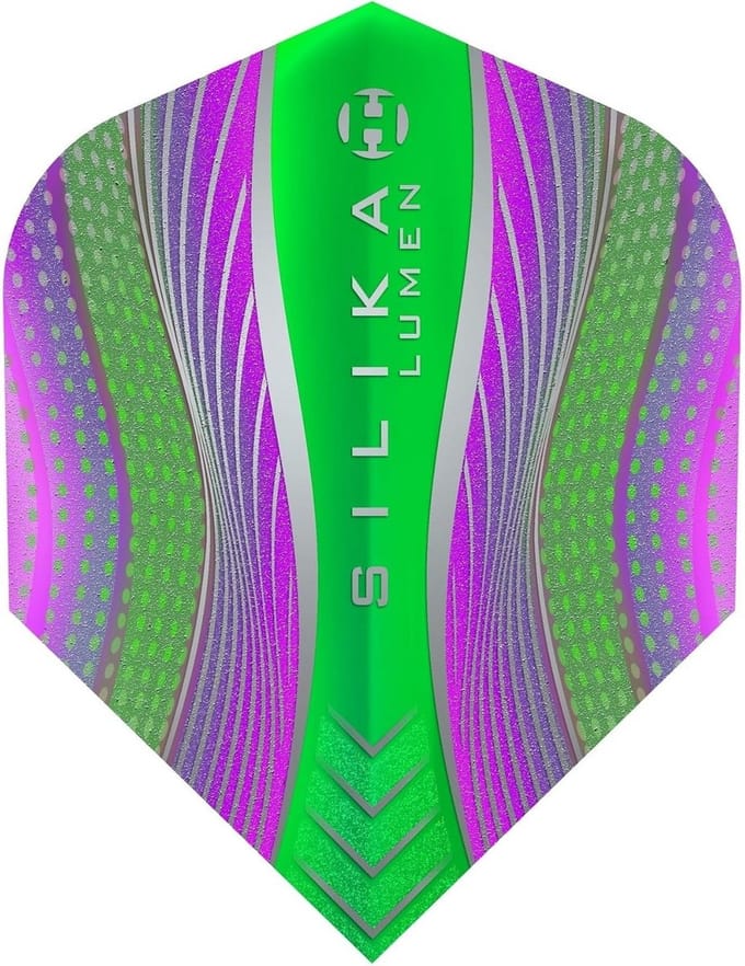 Dartflights Standaard Vorm Dikke Kristalcoating Paars & Groen - Set van 3