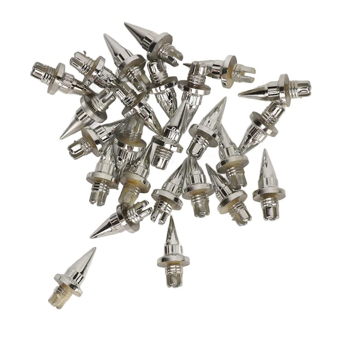 25 stuks Wielvelg Klinkmoer Stijlvolle Look Eenvoudige Installatie Spiked Wielvelg Rand Klinkmoer voor Wielen zilver