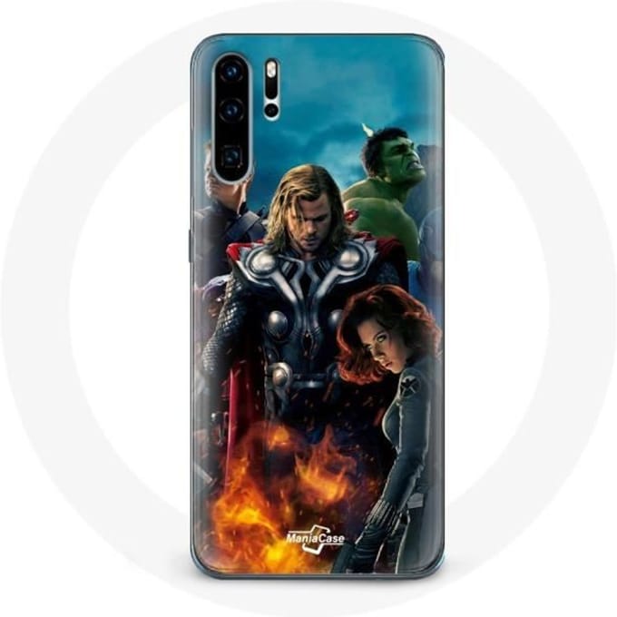 Coque - Maniacase - Huawei P30 - Noir - Souple - Avengers noir