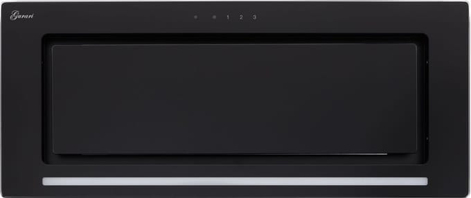GURARI plafondluik GCH E 217 90 BL PRIME N+Koolfilter, Afzuigkap 90 cm, zwart glas, 1000m³/h