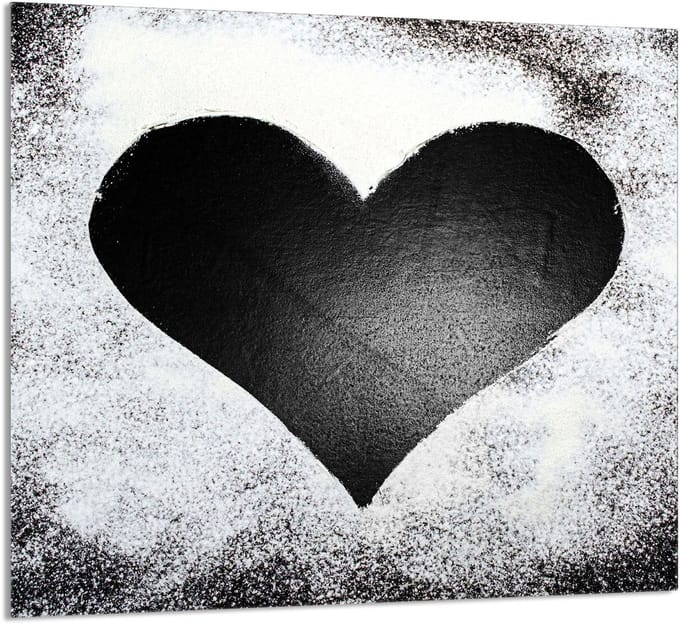 TMK ArtDeko Serce - Snijplank - 65x60 cm - Glas - Hartmotief
