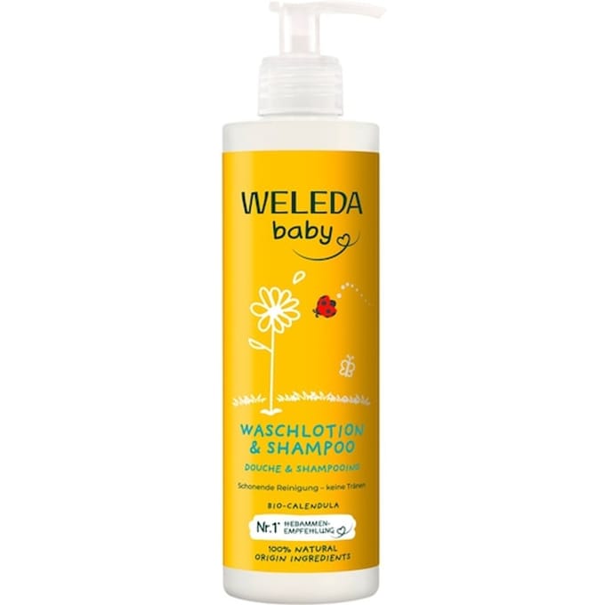 WELEDA Baby's en kinderen Calendula Waslotion & Shampoo Schoonmaken Unisex 400 ml