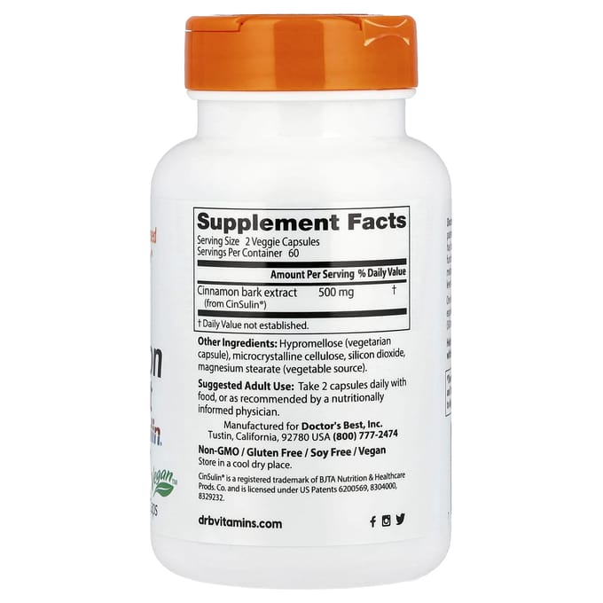 Extrait de Cannelle , 120 Gélules Végétales (250 mg par gélule)