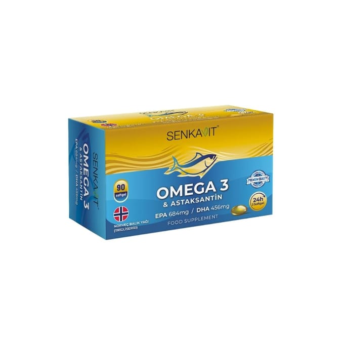 Senkavit Gélule Molle Contenant Oméga 3 et Astaxanthine, 90 Gélules 1 PC