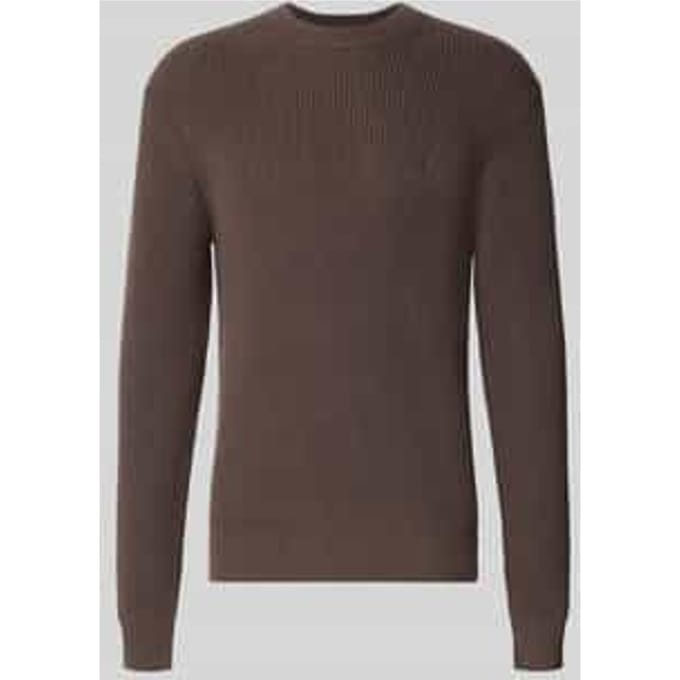 Slim fit pullover van pure katoen in tricotlook