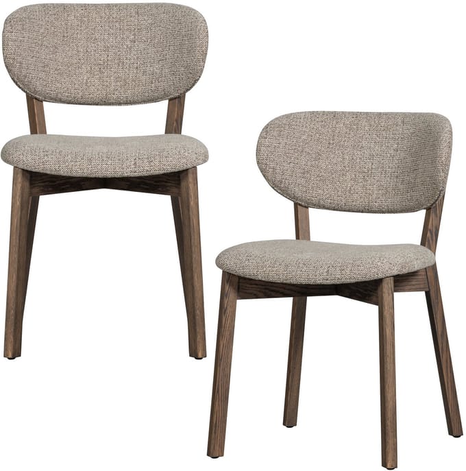 WOOOD Udar Eetkamerstoelen Houten Frame - Donkerbruin - Set van 2