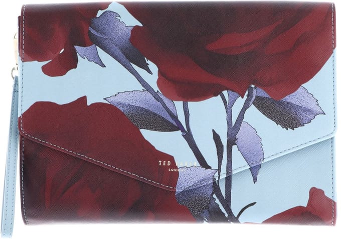 Ted Baker clutch polstasje Emrynn Rose Print Pouch Mid Blue veelkleurig