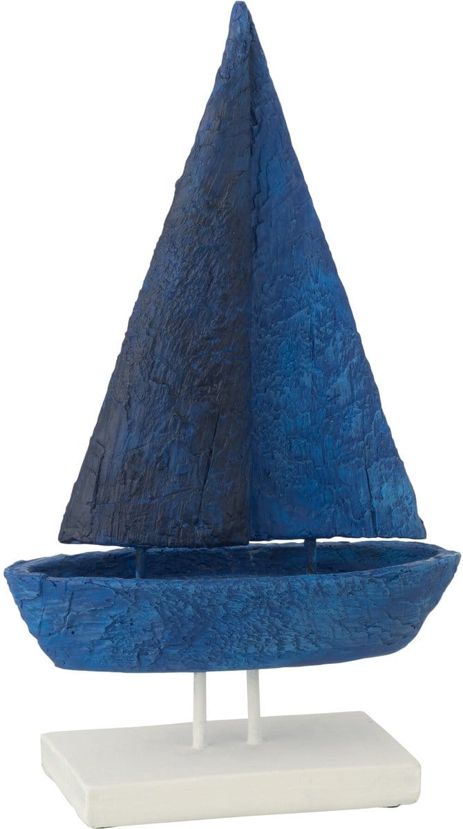 J-Line decoratie Boot Op Voet - polyesin - blauw/wit