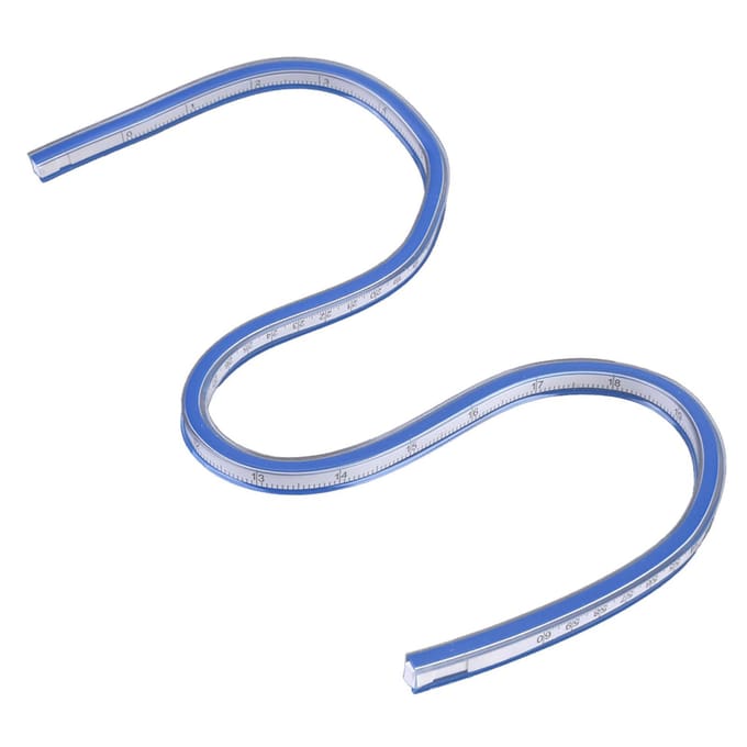1 stuk flexibele plastic kromme liniaal, tekengereedschap, knutselbenodigdheden(60 cm) blue