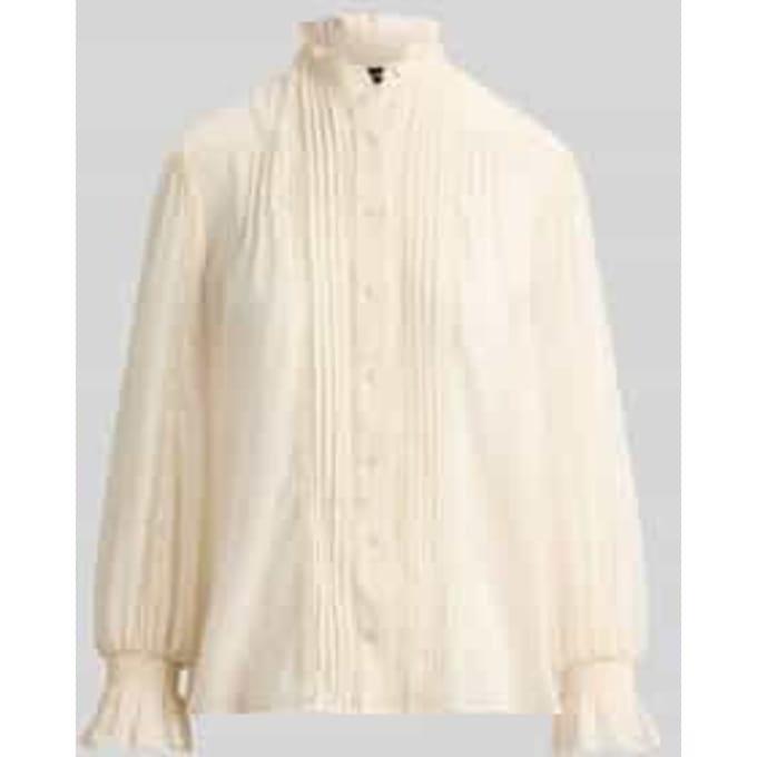 regular fit blouse met lange mouwen met kant