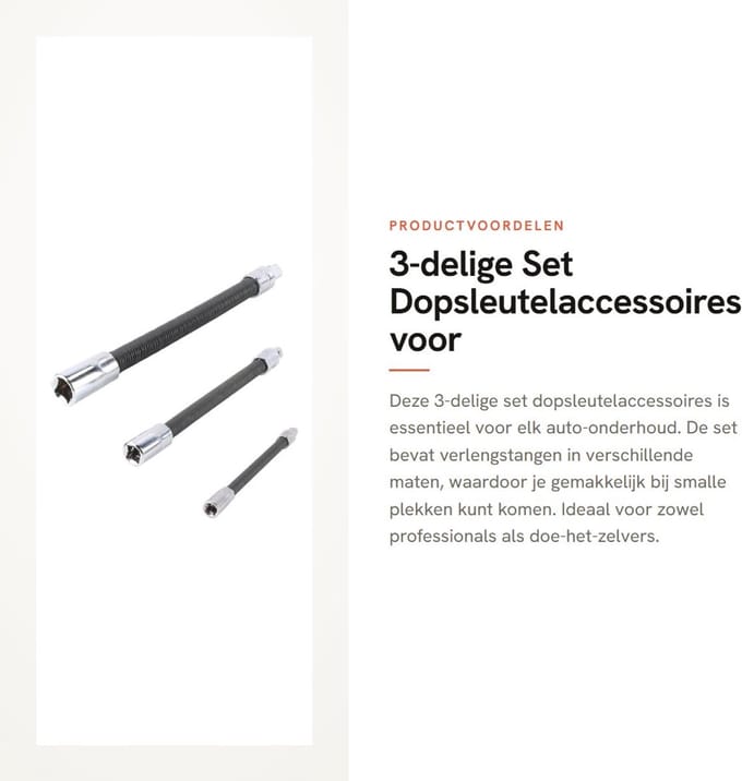 Dailygoods - 3-delige Set Dopsleutelaccessoires voor Auto-Onderhoud