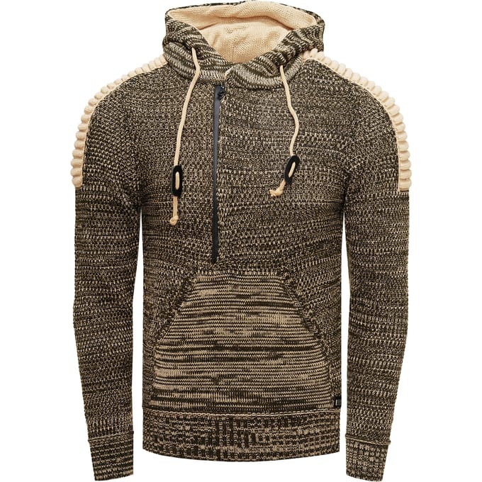 Chunky contrasterende hoodie met 1/2 rits
