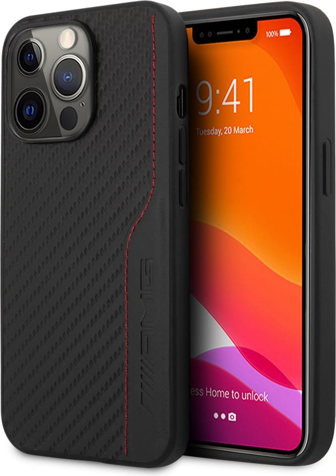 iPhone 13 Pro Backcase hoesje - Mercedes-Benz - Effen Zwart - Kunstleer