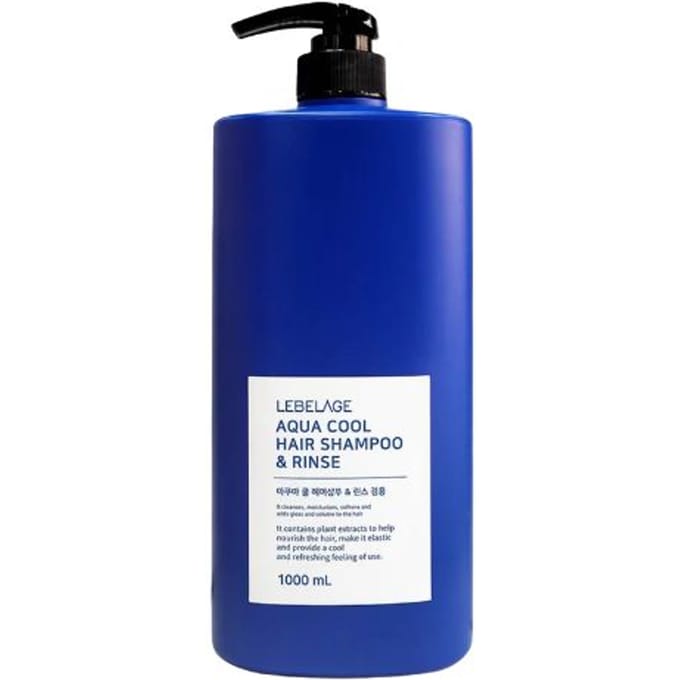 LEBELAGE Shampoing & Après-shampoing Aqua Cool pour Cheveux 1000mL blue