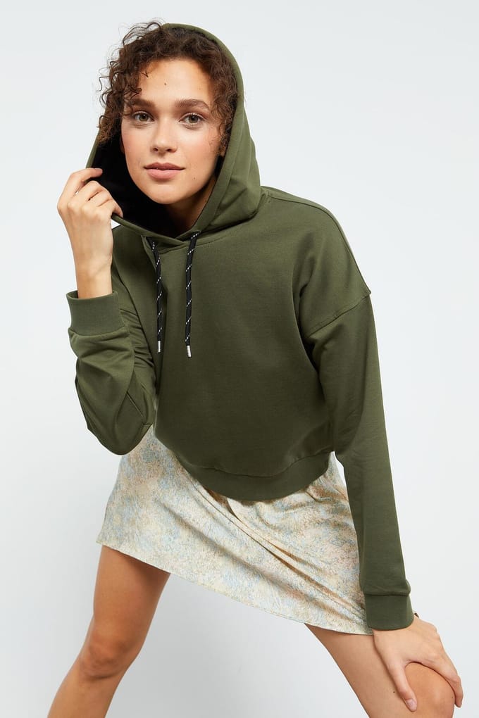 Ontspannen Hoodie Sweatshirt met Strikdetail
