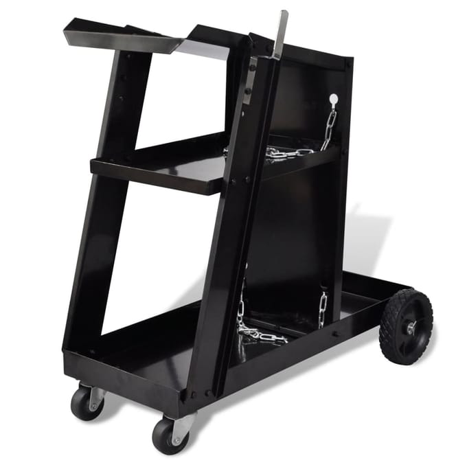 vidaXL - Lasgereedschap - wagen - 3 - planken - zwart