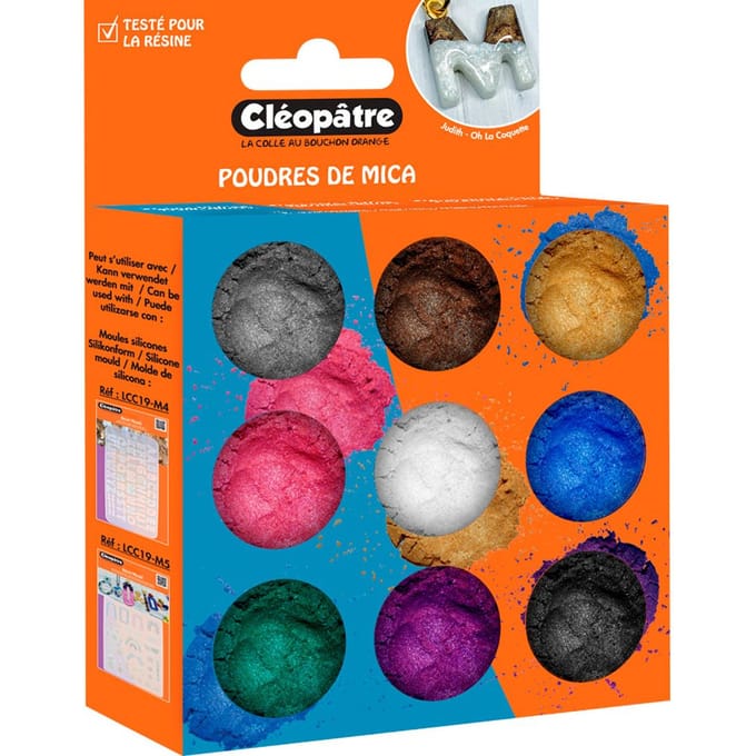 Mica poederkleurset, 9 potjes