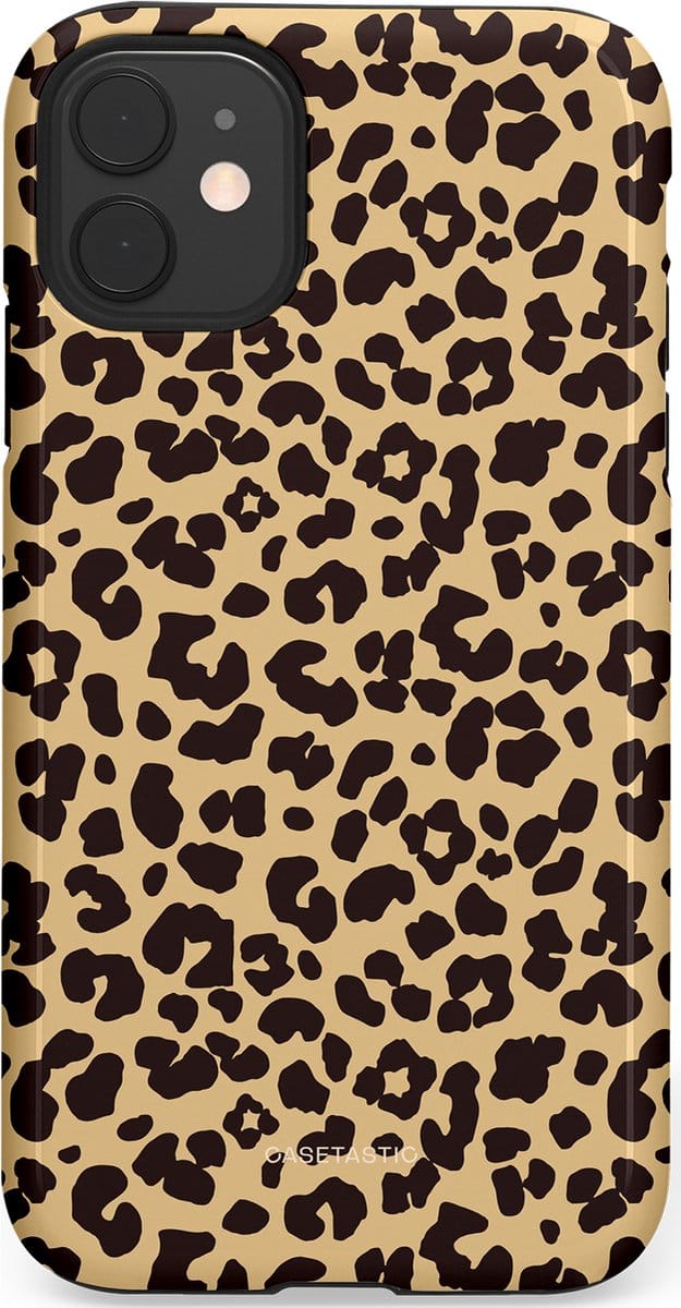 Casetastic hoesje geschikt voor Apple iPhone 11 - Dubbellaagse bescherming - Wild - Fashion Case - Beige Zwart