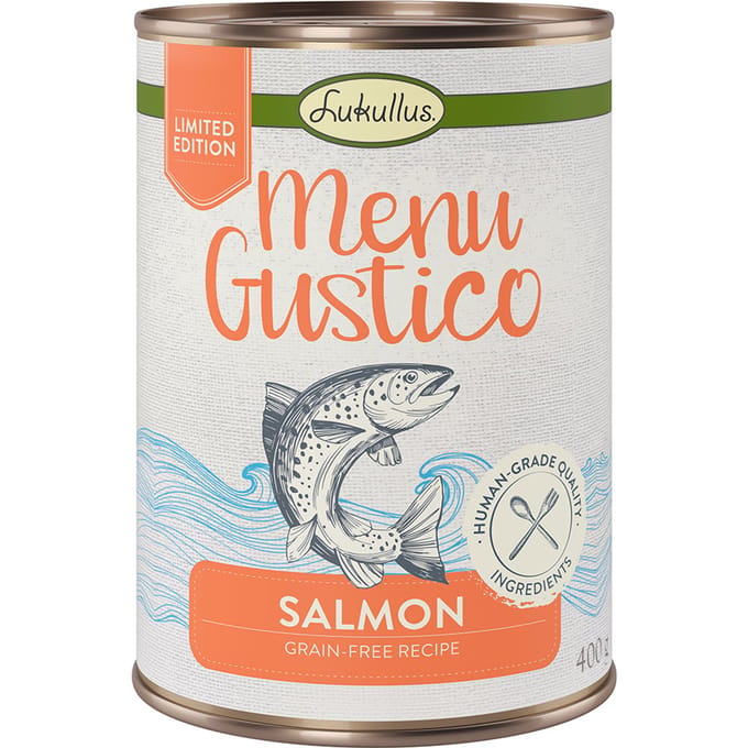 Lukullus Menu Gustico - Zalm met Wortel, Alfalfa en Spinazie - 6 x 400 g