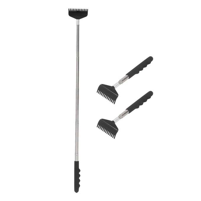 3 Pièces Gratte-dos Acier Inoxydable Portable Pression de Point Extensible Outil de Grattage du Dos gray