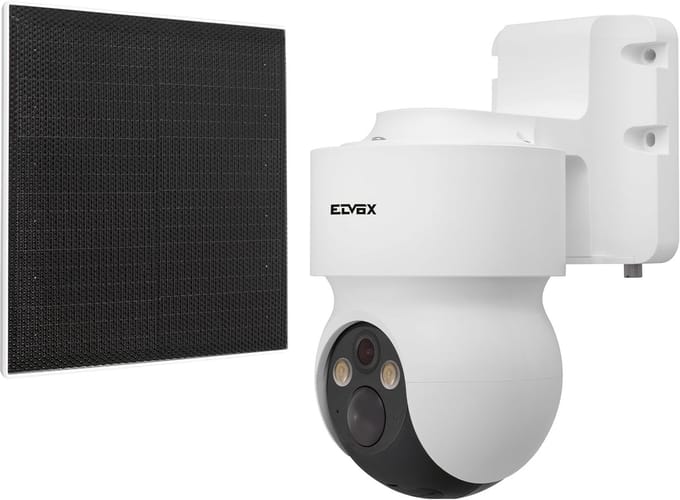 IP Camera - Beveiligingscamera - Buitenbewaking - Draadloos met Zonnepaneel - 3 MPX 120 Graden - Wit