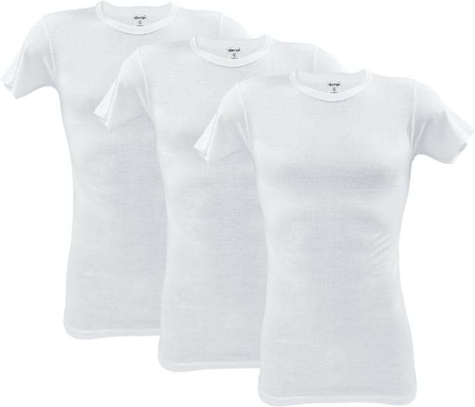 3 stuks SQOTTON O-neck-T-shirt - Wit - Maat S