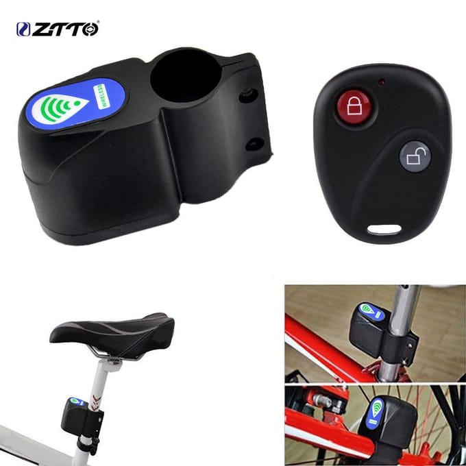 ZTTO vélo vélo antivol alarme de sécurité verrouillage alerte sonore avec télécommande black