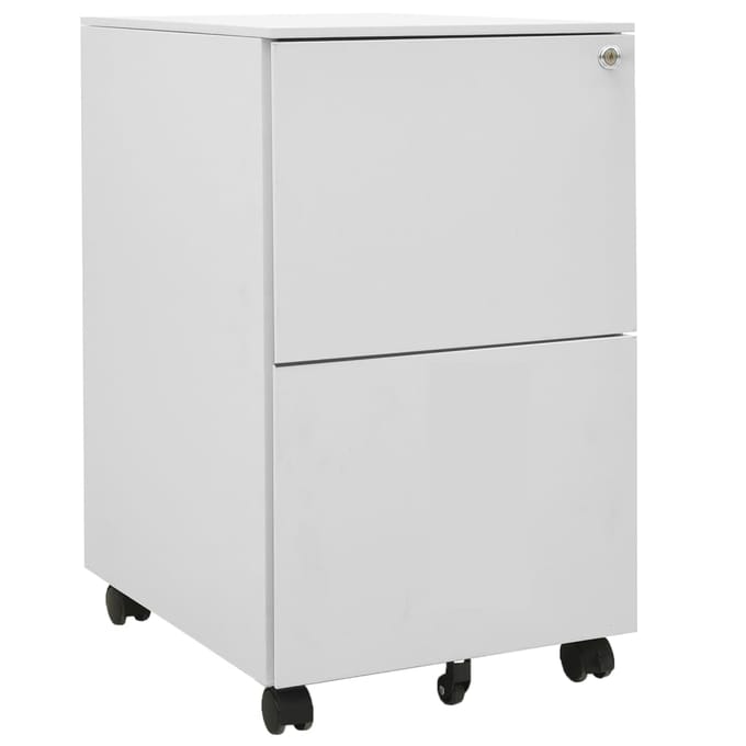 vidaXL - Ladeblok - verrijdbaar - 39x45x67 - cm - staal - lichtgrijs