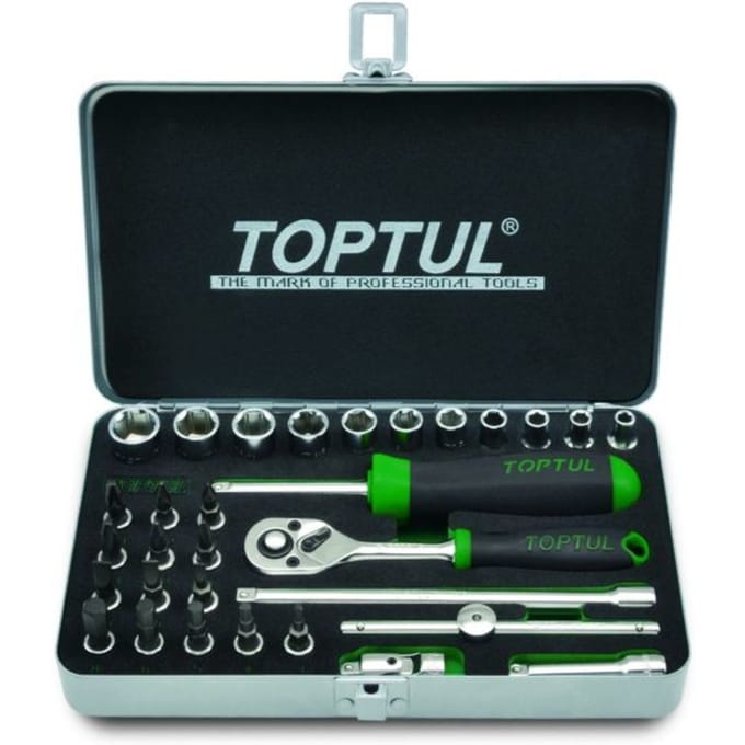 Dopsleutelset TOPTUL 1/4 31 stuks