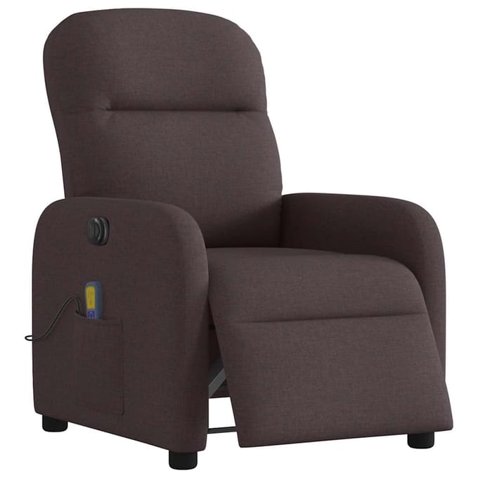 vidaXL - Massagestoel - elektrisch - verstelbaar - stof - donkerbruin
