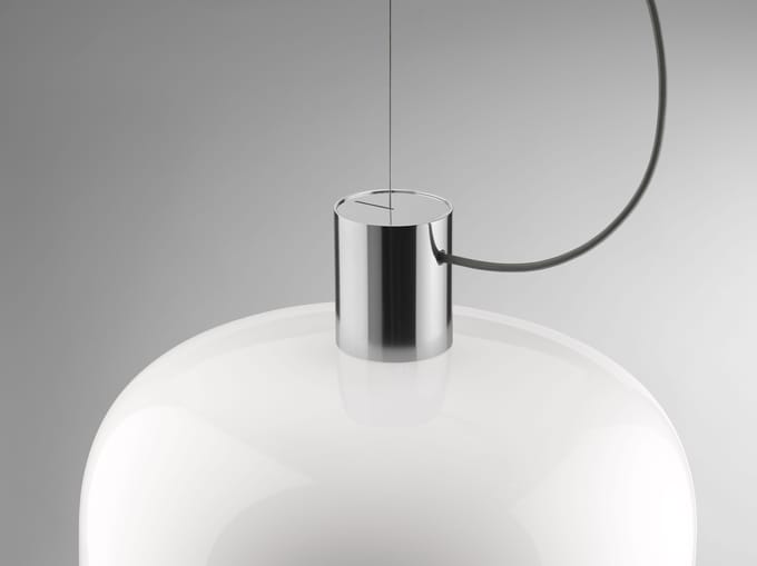 Flos Bellhop Glazen hanglamp - zilver - Ø33 cm